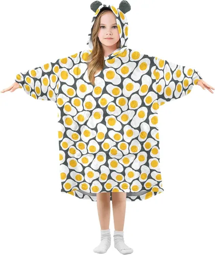 Vista 30 de Mantas portátiles para niños, súper suaves, cálidas y acogedoras, sudadera con capucha de gran tamaño, regalos para niños de 3 a 14 años, niñas