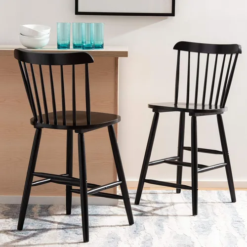 Vista 8 de Safavieh Home Collection Galena - Taburete negro para mostrador (24 pulgadas, 2 unidades)