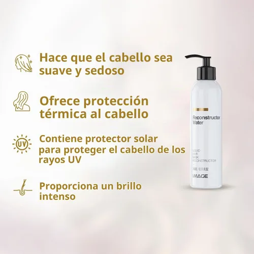 Vista 12 de Image Reconstructor Water - Mascarilla líquida para cabello dañado y tratado químicamente - Repara, hidrata y protege con pantenol, aminoácidos