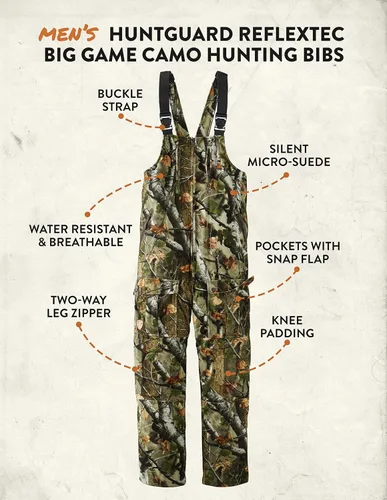 Vista 5 de Legendary Whitetails Baberos de caza Huntguard Reflextec Camo para hombre