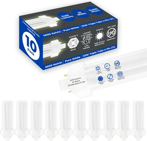Vista 9 de GoodBulb Bombillas CFL de 13 W, base GX23 de 2 pines, 2700 K, blanco suave, 13 W, alto rendimiento, 800 lúmenes, bombillas fluorescentes compactas
