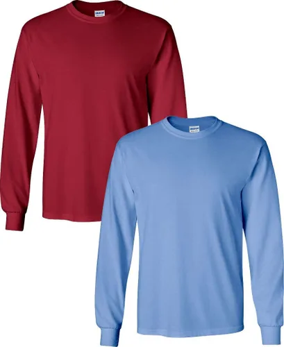 Vista 9 de Gildan Camiseta de manga larga de algodón ultra para adulto, estilo G2400, paquete múltiple Militar + ceniza.