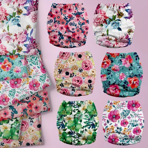 Vista 2 de Mama Koala Pañales de tela para bebé 3.0 con 6 insertos, con 2 bolsas reutilizables para húmedo y seco