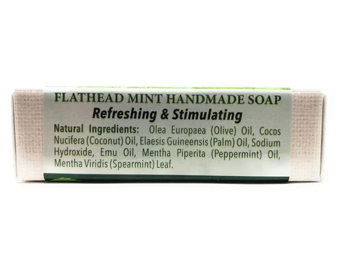 Vista 4 de Montana Emu Ranch - Barra de jabón hecho a mano de menta Flathead de 3.5 onzas - Hecho con aceite de emú puro