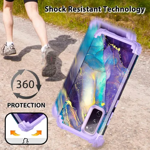 Vista 5 de Rancase Funda para Galaxy S20 FE 5G, Tres Capas de Protección Resistente a Golpes de Servicio Pesado Parachoques de Plástico Duro + Funda Protectora