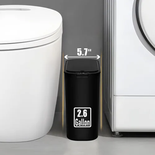 Vista 5 de TIPGO - Cubo de basura automático con sensor de movimiento para baño con tapa, basurero táctil de 2.6 galones, papelera de basura inteligente