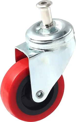 Vista 2 de Paquete de 6 ruedas giratorias de perfil bajo de 2 pulgadas para montaje de poste de taburete de carrito de servicio de enredadera