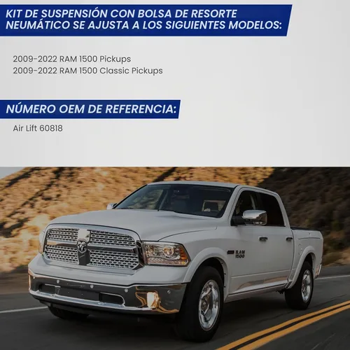 Vista 6 de Kit de Suspensión de Bolsa de Aire de Muelle Neumático KEIYSHOLCK Compatible con Ram 1500/1500 Classic Pickups 09-22 de Carga Pesada Bolsa de Ayuda