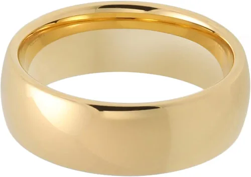 Vista 2 de TUTISS Anillos de tungsteno dorados de 0.157in, 0.236in, 0.315in, 0.394in, anillos de boda para hombres y mujeres, anillos de compromiso abovedados