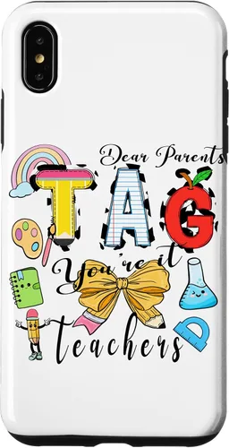 Vista 11 de Last Day of School Dear Parents Tag You're It Love Teachers Case for iPhone 16