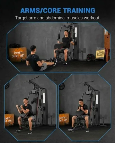 Vista 8 de Equipo multifuncional de gimnasio en casa, estación de entrenamiento de pila de peso de 150 libras para entrenamiento de fuerza de cuerpo completo