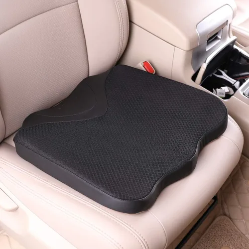 Vista 8 de Cojín de asiento de automóvil, cómodo cojín de espuma viscoelástica para conducir, cojín de cuña de elevación automática para aliviar el dolor