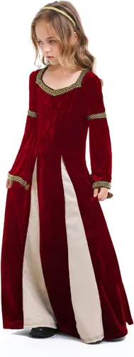 Vista 2 de Disfraz de princesa medieval para niños, disfraz renacentista de California para Halloween, cosplay