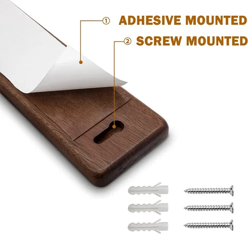 Vista 3 de HOSHANHO Tira magnética para cuchillos, poderosas tiras magnéticas de madera de acacia, soporte magnético para cuchillos para pared, 10 pulgadas