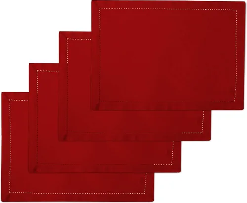 Vista 10 de Encasa XO Manteles individuales, manteles de algodón con dobladillo de 19 x