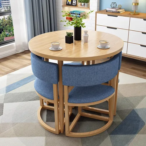 Vista 21 de YVYKFZD Round Conference Table, Small Office Reception Room Club Table, Business Conference Room Table and Chair, Simple Kitchen Dining Table Set