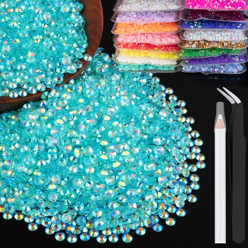 Vista 9 de 5000 piezas de 2mm de strass de resina a granel, strass de gel negros con parte posterior plana y redonda para embellecer sin termoadhesión, gemas
