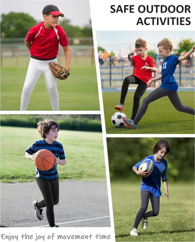 Vista 6 de Roadbox Pantalones de compresión para niños, leggings de elastano de secado rápido para correr, fútbol, baloncesto