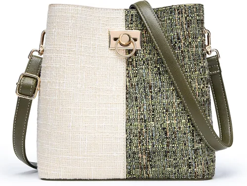 Vista 16 de KALIDI Bolsos cruzados para mujer de cuero vegano Bolso de hombro de moda con múltiples bolsillos Beige