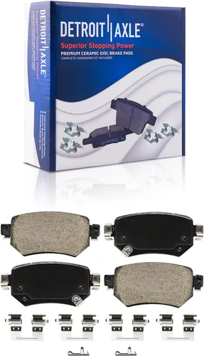 Vista 86 de Detroit Axle - Pastillas de freno para Ford F-150 99-03, 02 Lincoln Blackwood, Pastillas de freno de cerámica delanteras y traseras con repuesto