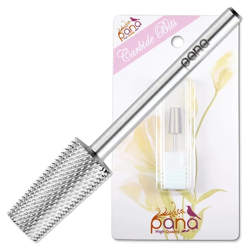 Vista 9 de PANA - Cabezal cónico de carburo con vástago de 3/32 pulgadas (negro, grano grueso), broca de uñas para eliminación rápida de acrílico o gel duro