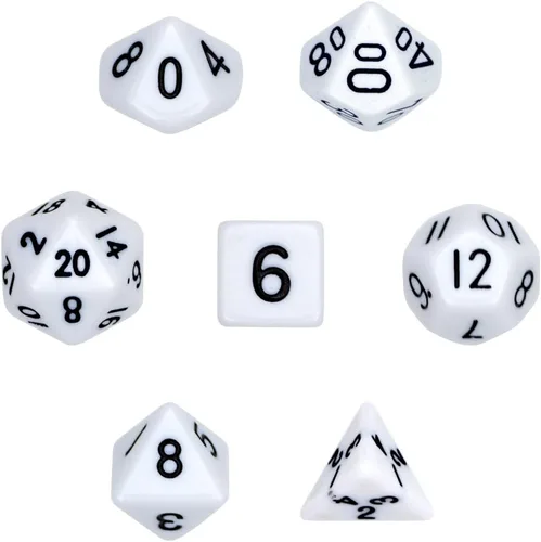 Vista 3 de Wiz Dice Serie I Juego de 7 dados poliédricos opacos en bolsa de terciopelo