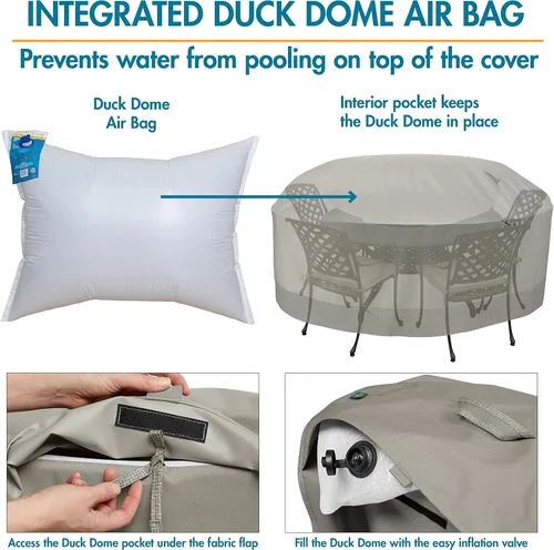 Vista 11 de DUCKCOVERS - Funda para mesa redonda y silla de fin de semana resistente al agua con cúpula de pato integrada, 106 x 32 pulgadas, Moon Rock, fundas