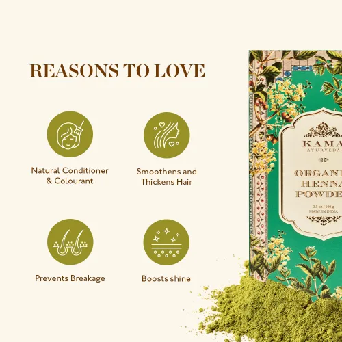 Vista 4 de Kama Ayurveda Henna en polvo 100% orgánico, 3.53 oz