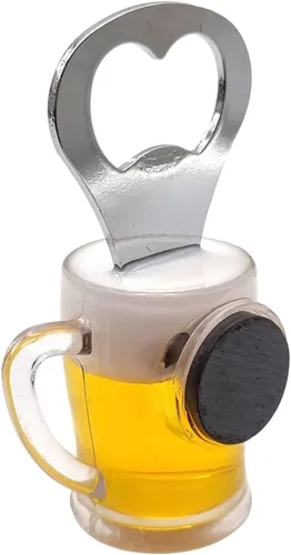 Vista 2 de Abridor de botellas de cerveza de acrílico creativo Forma de taza de cerveza Abrebotellas Accesorios de cocina Refrigerador (B)