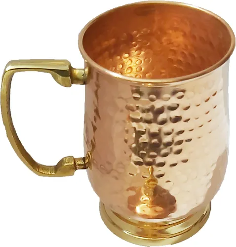Vista 3 de PARIJAT HANDICRAFT Tazas de cerveza de cobre puro de calibre pesado para Moscow Mule