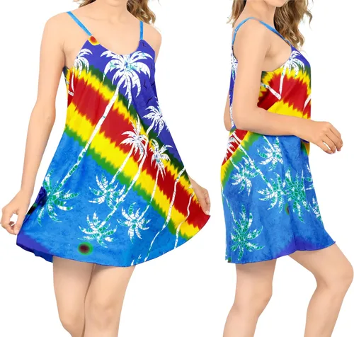 Vista 2 de LA LEELA Vacay Beachwear - Camisón con tirantes delgados para mujer