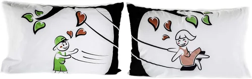 Vista 4 de Fundas de almohada Happily Ever After His and Hers Regalo ideal de aniversario, boda, compromiso y San Valentín para parejas, se adapta a