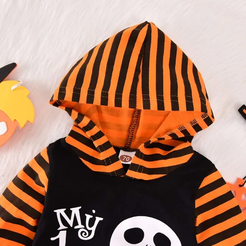 Vista 3 de Aalizzwell Mameluco de una pieza con capucha para bebé, para Halloween, para niños y niñas
