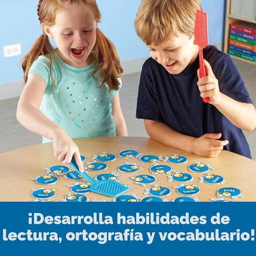 Vista 3 de Learning Resources Sight Word Swat Un juego de palabras de uso común - Tarjetas didácticas de fonética, juegos de mesa para niños, ortografía