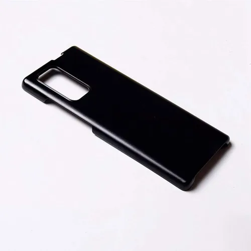 Vista 5 de Película de vidrio templado + cubierta para LG Wing [6.80 pulgadas], protector de pantalla y carcasa rígida a través de plástico negro