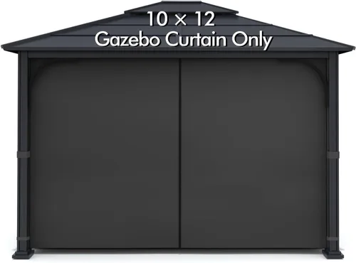 Vista 10 de Cortina Universal de Repuesto para Privacidad de Gazebo - Wonwon Panel de Privacidad con Toldo y Cierre para Gazebo al Aire Libre de 10 x 10 Pies