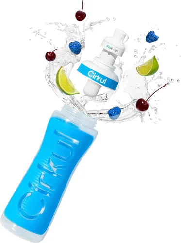 Vista 12 de Cirkul Botella de agua exprimible de plástico negro de 22 onzas con agarre y tapa deportiva, sin BPA, diseño antideslizante para gimnasio, ciclismo