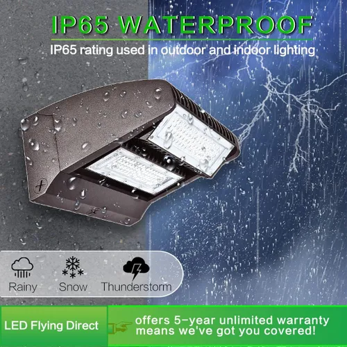 Vista 5 de Luz giratoria del paquete de la pared de la cabeza LED de 80W, 5000K 10800LM 5000K IP65 impermeable, 100-277V, UL listado, iluminación