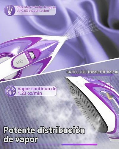 Vista 4 de OMAIGA Juego de plancha de vapor para el hogar, planchado eficiente, adecuado para todo tipo de prendas