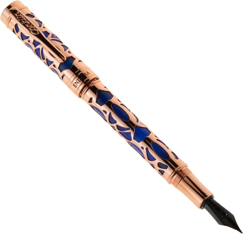 Vista 20 de Conklin Endura Deco Crest - Pluma estilográfica en azul, punta media, instrumento de escritura prémium