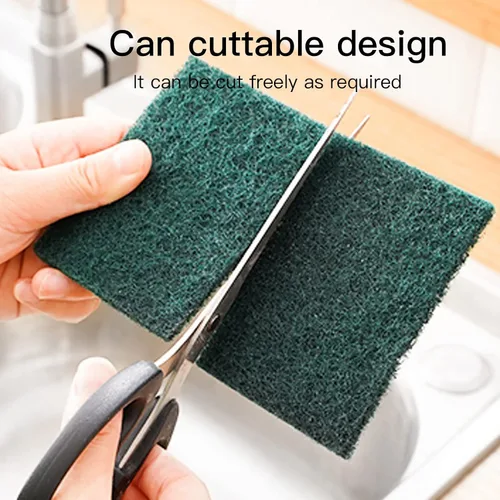 Vista 7 de Esponjas de limpieza pesadas antiarañazos, esponja de limpieza de platos, herramienta de limpieza reutilizable verde para el hogar, para cocina