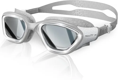 Vista 13 de Whale Gafas de natación, gafas antivaho HD, unisex, 100% protección UV, diseño antivaho transparente visión submarina de gran angular Negro