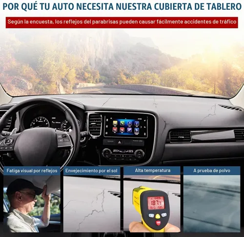 Vista 5 de Tapete para cubierta de salpicadero compatible con Hyundai Sonata 2011, 2012, 2013, 2014