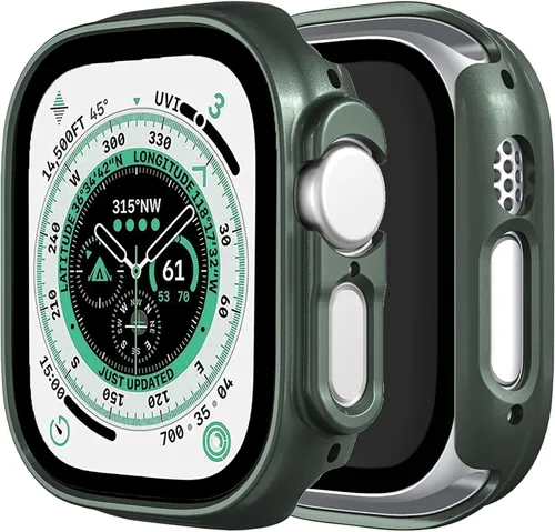 Vista 12 de Miimall - Funda para Apple Watch Ultra 1, 2, 3, 4 de 1.732 pulgadas, galvanoplastia de policarbonato duro [sin protector de pantalla], funda