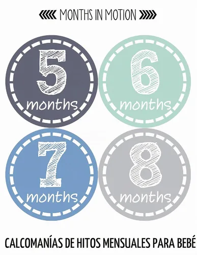 Vista 3 de Calcomanías mensuales para bebé, calcomanías de hitos para bebé, calcomanías para niño recién nacido, calcomanías de mes para bebé niño, calcomanías