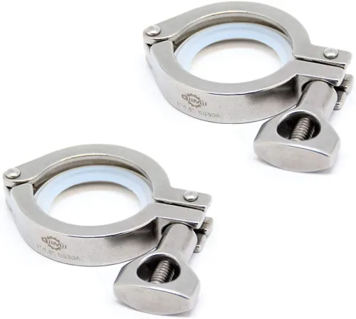 Vista 15 de Tri Clamp 0.5-0.75" Acero inoxidable 304 Heavy Duty Sanitaria Abrazadera Solo Pin con Junta de Silicona