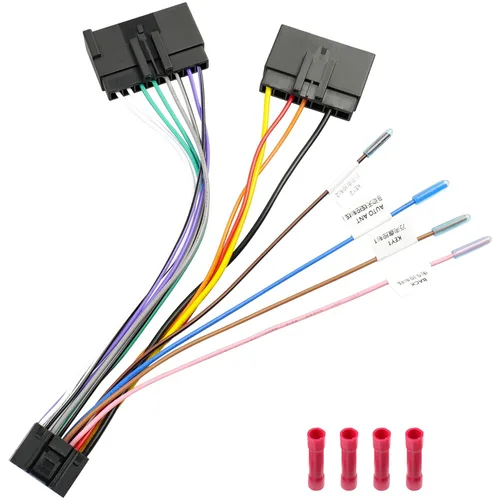 Vista 8 de Juego de cables de arnés de cableado de radio de 24 pines compatible con Ford Mercury Lincoln 2006-2012, adaptador de cable de conector estéreo ISO