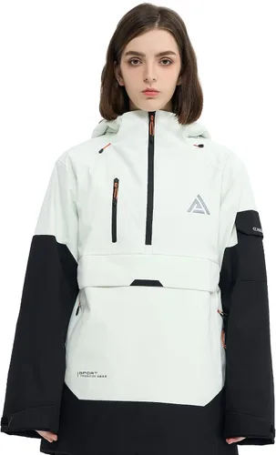 Vista 7 de Chaqueta de esquí Anorak de snowboard Abrigo sudadera holgada con capucha de nieve aislada impermeable cálido para mujeres y hombres