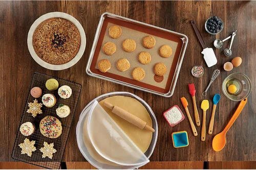 Vista 3 de Mrs. Anderson's Baking Mini espátula flexible para galletas de brownie, hoja de acero inoxidable con mango de madera
