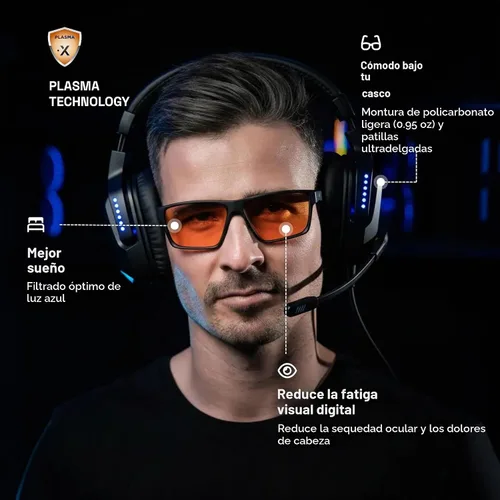 Vista 4 de Horus X • Gafas de luz azul para hombres y mujeres Gafas de bloqueo de Ámbar
